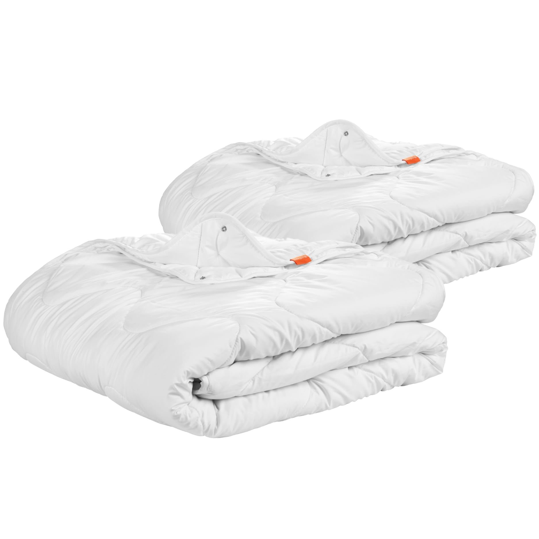 sleepling 4 Jahreszeiten Bettdecke - 2er Set 135x200 cm Mikrofaser. Weiße Decke, flexibel kombinierbar für individuelle Wärmeanpassung.