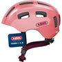 ABUS Youn-I 2.0 Fahrradhelm mit LED-Rücklicht, Koralle, Grösse M