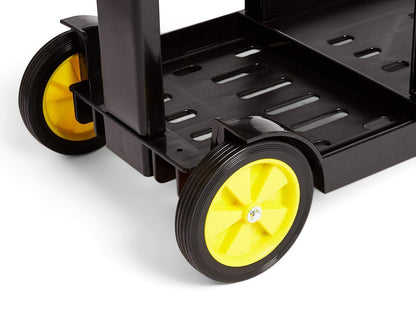 Amazon Basics Reinigungswagen mit Tasche & 2 Ablagen - Schwarz/Gelb