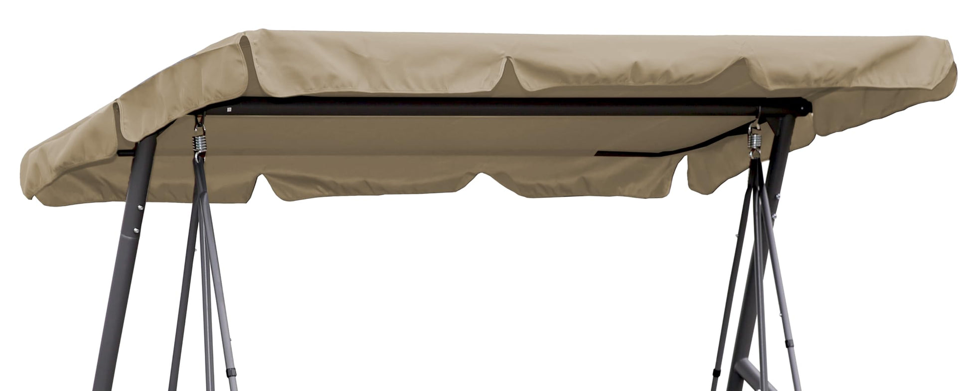 QUICK STAR Ersatzdach Hollywoodschaukel 210x145 cm wasserdicht beige, Dachbezug aus Polyester mit Volant