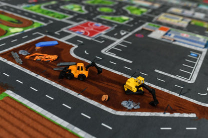 SkippiDoo Kinder Spielteppich Strasse & Auto 200x160 cm