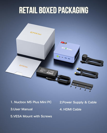 GMKtec M5 Plus Mini PC - Ryzen 7 5825U, 32GB RAM, 1TB SSD