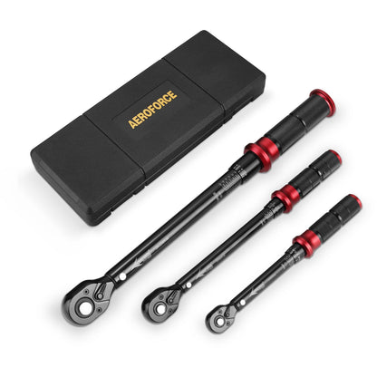 AEROFORCE Drehmomentschlüssel Set - 3-teilig 1/4" 3/8" 1/2" 5-220Nm