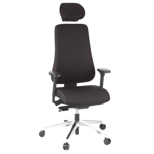 hjh OFFICE PRO-TEC 400 Profi Bürostuhl Stoff Schwarz. Ergonomischer Bürostuhl aus schwarzem Stoff für langes, komfortables Sitzen im Büro.