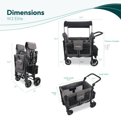 WonderFold W2 Elite KinderVan Bollerwagen - Charcoal Gray