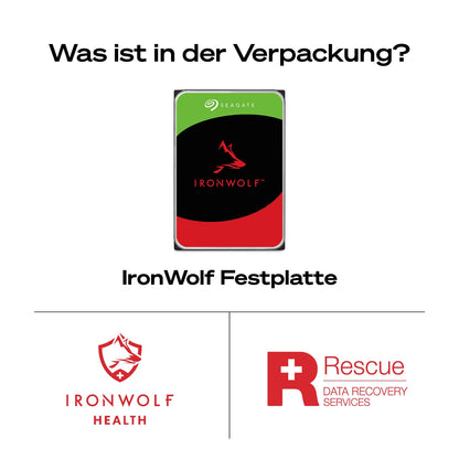 Seagate IronWolf 4TB NAS-Festplatte, 3.5 Zoll, SATA 6Gb/s, 5400 U/min