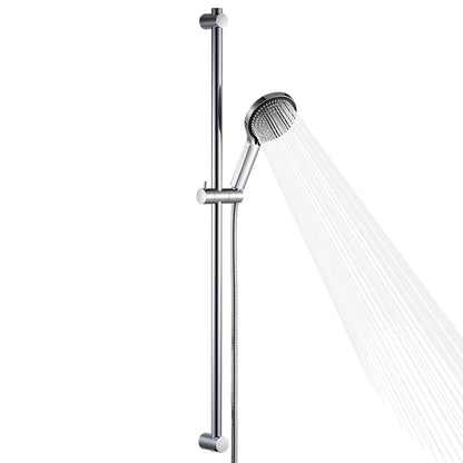 OFFO Duschstangen-Set mit Handbrause 100cm - Chrom. Verchromte, vertikale Duschstange mit Handbrause für komfortables Duschen in Duschkabinen.