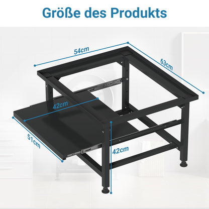 Fiqops Untergestell für Waschmaschine höhenverstellbar 41cm - Schwarz