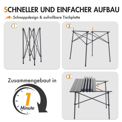 Portal Campingtisch Klappbar Aluminium Tischplatte