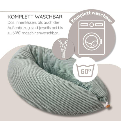 HOBEA-Germany Stillkissen XXL 190 cm, Musselin-Bezug aus Bio-Baumwolle