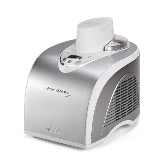 Ariete Gran Gelato 693 Kompressor-Eismaschine 1L, Silber. Eine selbstkühlende Maschine zum Zubereiten von Eiscreme und Sorbet.