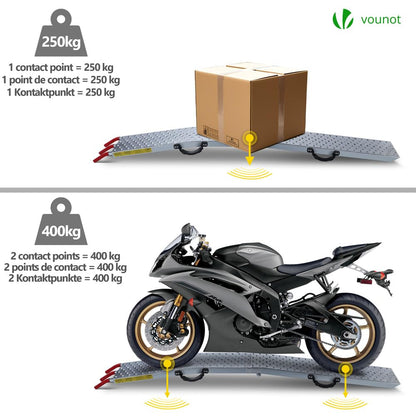 VOUNOT Faltbare Auffahrrampen Laderampen - 2 Stk. 800 kg