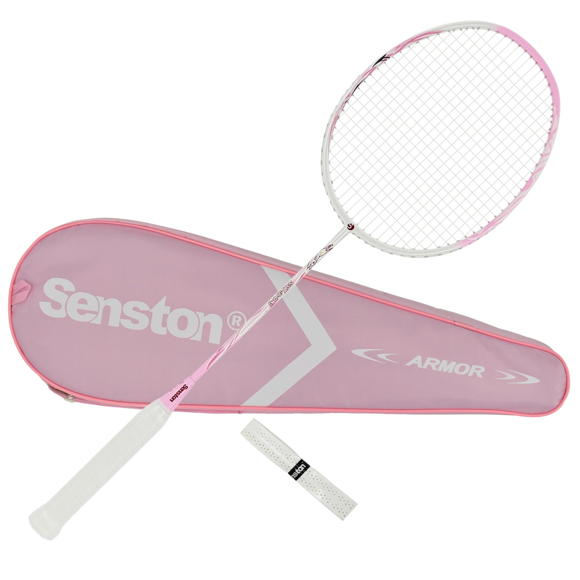 Senston Carbon Badmintonschläger 5U ultraleicht mit Tasche aus Vollcarbon, isometrische Kopfform