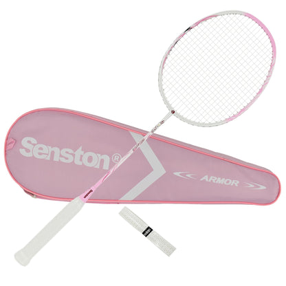 Senston Carbon Badmintonschläger 5U ultraleicht mit Tasche aus Vollcarbon, isometrische Kopfform
