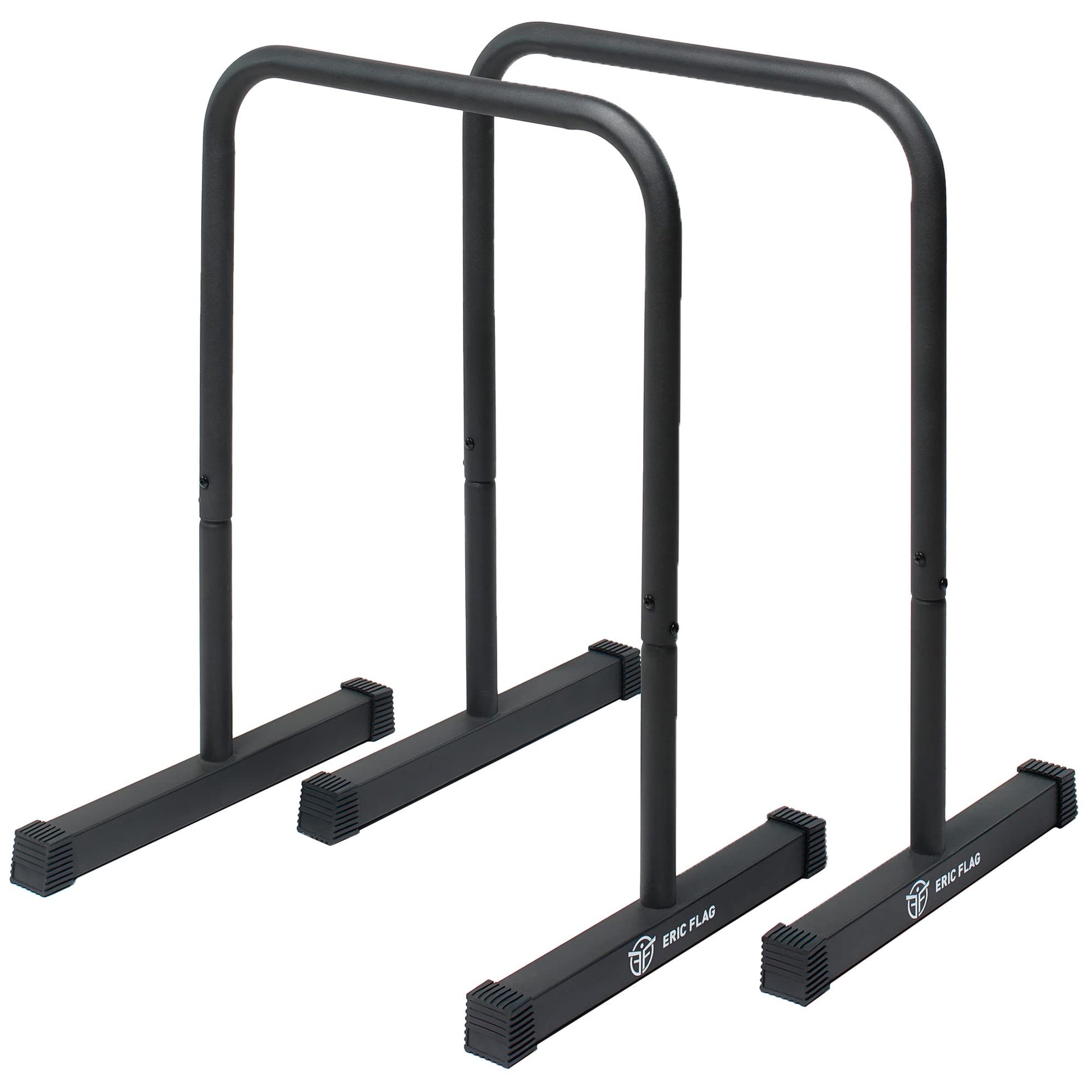 Eric Flag Dip Barren Krafttraining Calisthenics - Robust Stahl: Freistehende, schwarze Stahlbarren für Dips und Calisthenics-Übungen.