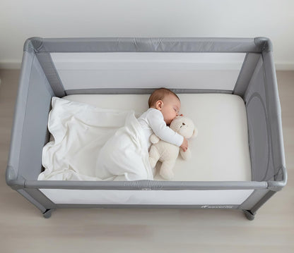 SEVERNO Honey Bunny Baby-Reisebett, faltbar, mit Matratze und Rollen