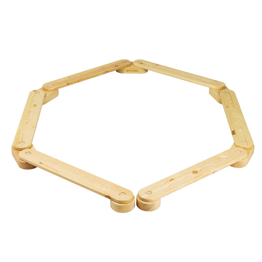 MEOWBABY Balancierbalken Balancierset Kinder indoor – Natur. Modulare Holzelemente in Naturfarbe für Indoor-Balance-Parcours für Kinder.