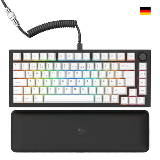 Glorious Gaming GMMK PRO 75% Mechanische Tastatur - Deutsch QWERTZ Schwarz. Bietet präzise taktile Eingaben für Gaming und effizientes Tippen.