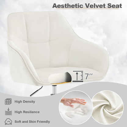 WOLTU Homeoffice Drehstuhl BS145cm - Samt Cremeweiss