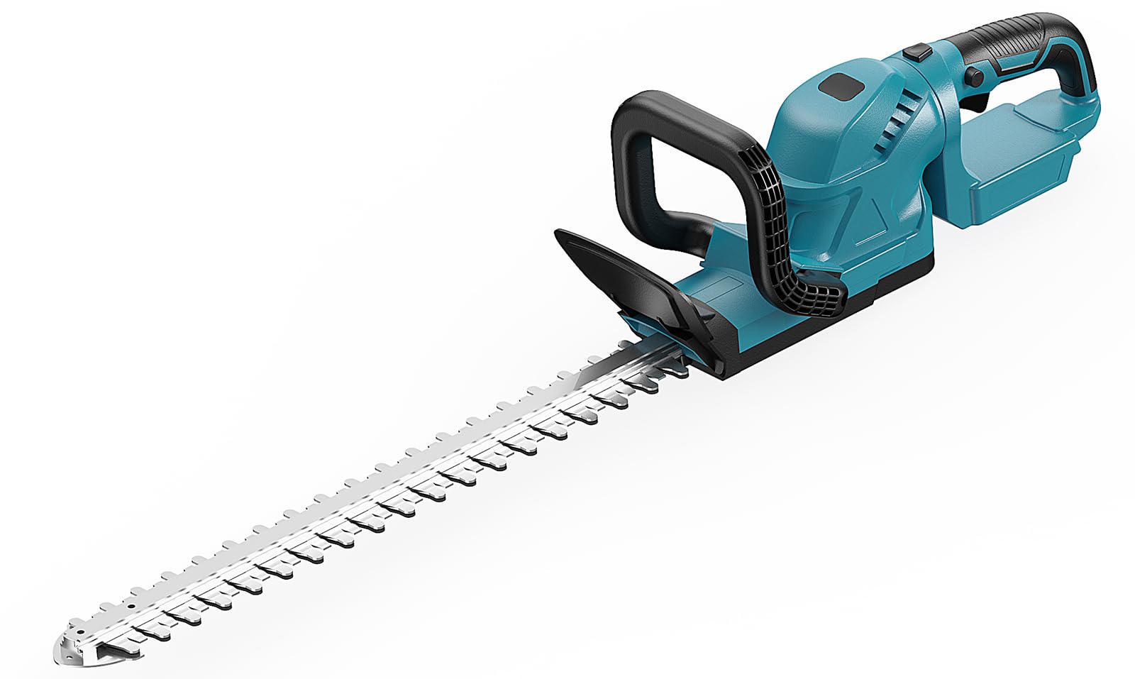 Makita 18V Akku Heckenschere kabellos 52cm – Ohne Akku, blaues, längliches Gerät mit Schneidmesser. Für kabellosen Heckenschnitt.