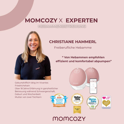 Momcozy Mobile Flow M9 Doppelmilchpumpe elektrisch freihändig, Grau