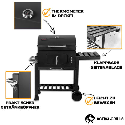ACTIVA Angular Guss Holzkohlegrill mit Gusseisenrost