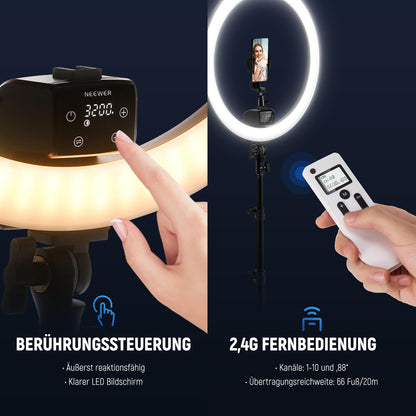NEEWER Ringlicht SRP18-2,4G 18 Zoll LED, 2,4G Steuerung – Schwarz