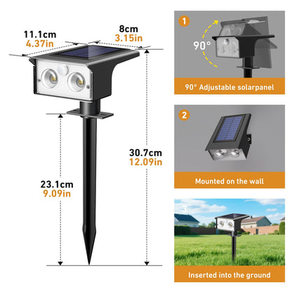 btfarm Solarstrahler für Aussen mit Bewegungsmelder, 4 Stück, IP65