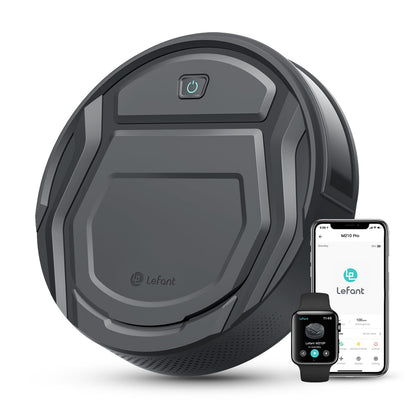 LEFANT M210PG Saugroboter, rund, grau. Reinigt Böden autonom mit 2200 Pa Saugkraft, ideal für Tierhaare. WLAN & Alexa-Steuerung.