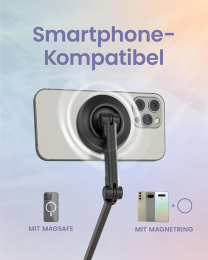 KraftGeek Handy Stativ 226M, Selfie Stick MagSafe, 168 cm, Schwarz