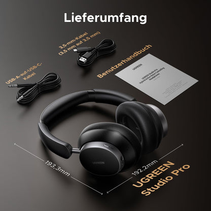 UGREEN Studio Pro Bluetooth Kopfhörer Over-Ear mit ANC, 120 h Akku