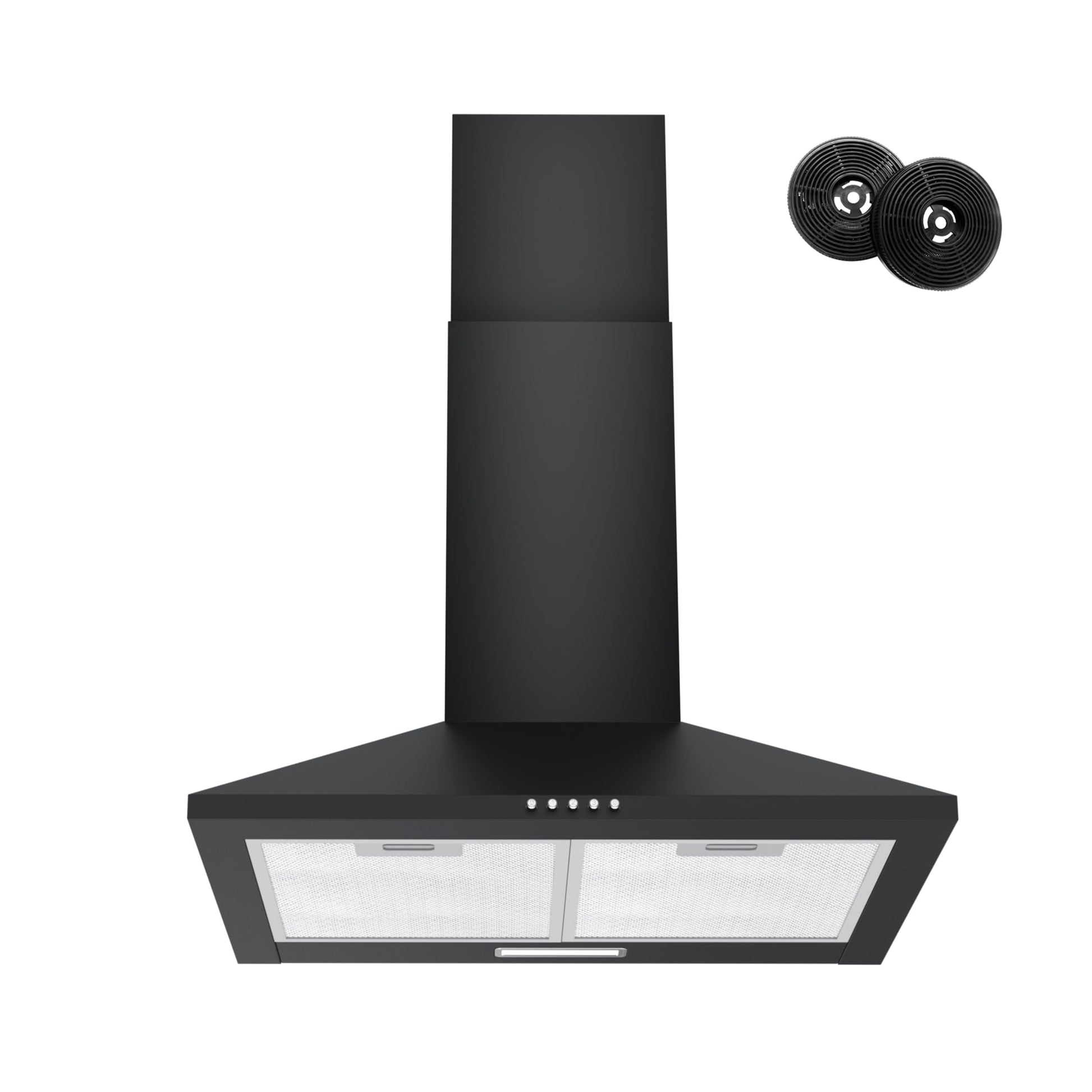 FIREGAS Dunstabzugshaube Wandmontage Pyramide 60cm - Schwarz. Entfernt Kochdünste über dem Kochfeld.