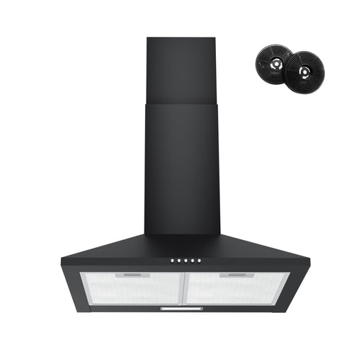 FIREGAS Dunstabzugshaube Wandmontage Pyramide 60cm - Schwarz