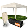 Kronenburg Faltpavillon 3 x 3 m wasserdicht UV 50+ Champagner mit faltbarem Stahlgestell