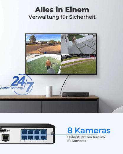 Reolink RLN8-410 8-Kanal 4K PoE NVR Rekorder - 2TB