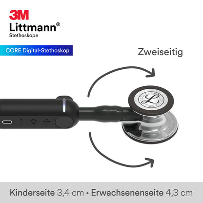 3M Littmann CORE Digital-Stethoskop – Schwarz 69cm 8869