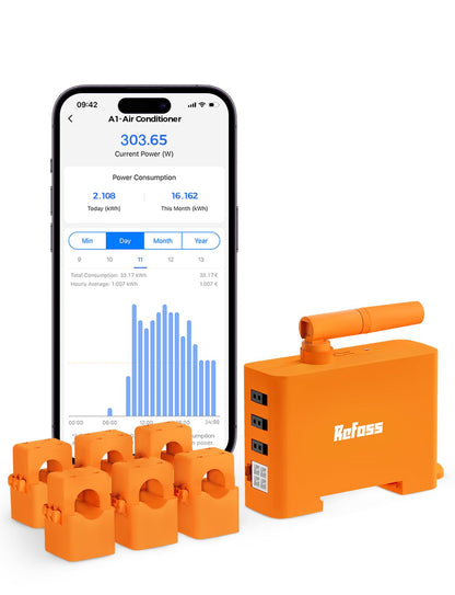 Refoss EM06 Smart Meter 3-Phasen Energiezähler - Orange