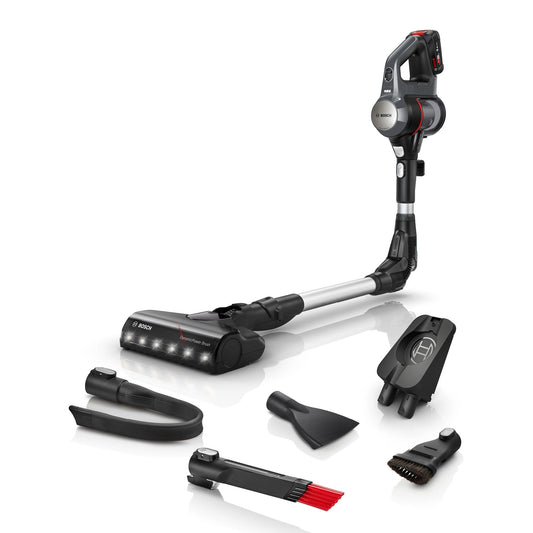 Bosch Unlimited 7 BCS711A Akku-Staubsauger Grau. Grauer Stabstaubsauger, der kabellos Staub von Böden saugt.