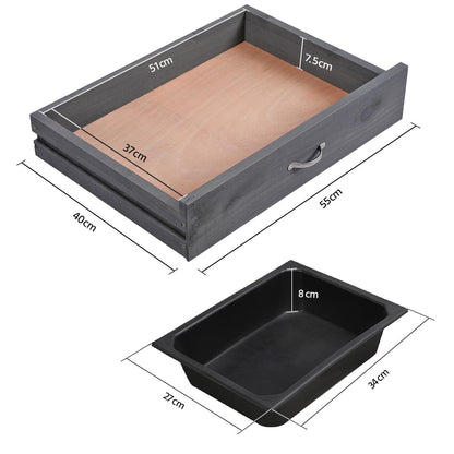 Yaheetech Pflanztisch aus Holz mit Waschbecken und Schublade, Grau