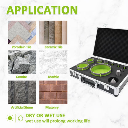 FACHLICH Diamant Fliesenbohrer Set – 11-tlg. 6-110mm mit Fingerfräser