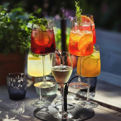SpritzUpYourLife Getränke-Tower Aperol-Ständer für 8 Gläser, schwarz