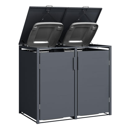 DEGAMO MÜNCHEN Mülltonnenbox 2x 120L Stahl Anthrazit