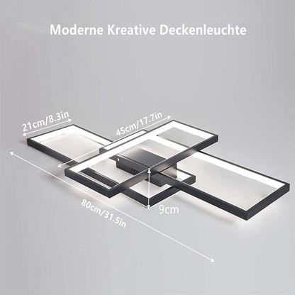 Moderne LED Deckenleuchte Rechteckig Dimmbar - Weiss 80cm