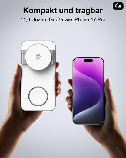 KEEPRO T8 Qi2 25 W 3-in-1 Ladestation für iPhone, Apple Watch, AirPods