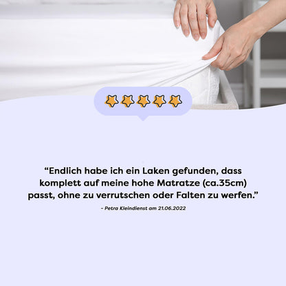 Wolkenfeld Spannbettlaken Frida 200x220–220x240 cm Jersey hellgrau