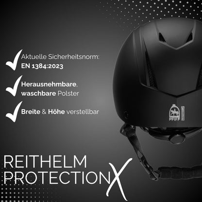 PFIFF ProtectionX Reithelm Kinder, grössenverstellbar, schwarz, Gr. S
