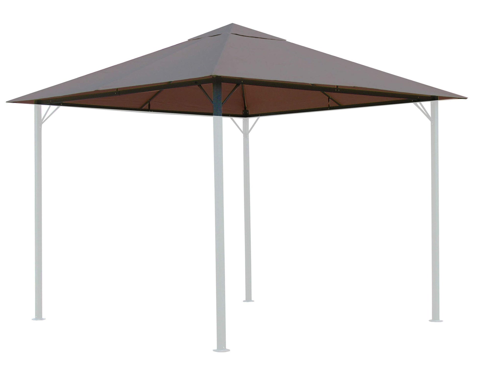 QUICK STAR Ersatzdach für Pavillon 3x3 m, Taupe/Beigegrau RAL 7006 mit Lüftungsschlitzen