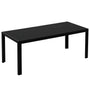 Outsunny Garten Esstisch Alu Polyholz - Schwarz 190cm. Rechteckiger Esstisch aus Polyholz und Alu. Für Mahlzeiten im Freien.