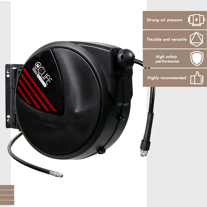 CCLIFE Automatik Druckluft-Schlauchtrommel mit Pistole – 20m+1m
