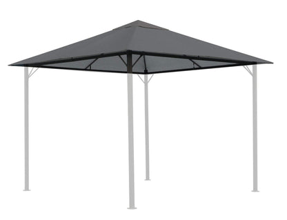 QUICK STAR Ersatzdach für Gartenpavillon 3x3 m, Grau RAL 7012, Pavillondach aus Polyester mit Lüftungsschlitzen